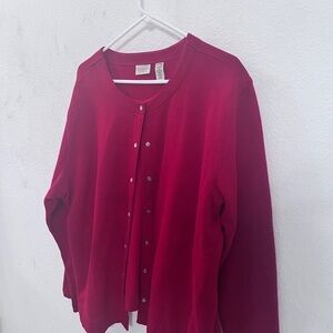 Classic Elements Red Button-Up Cardigan - Size 16-18W